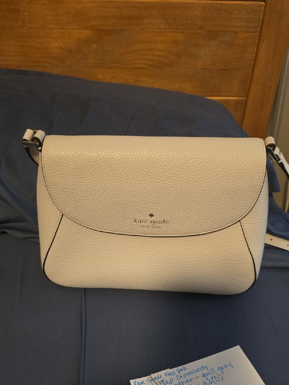 kate spade Cream Pebbled Leather Flap Crossbody